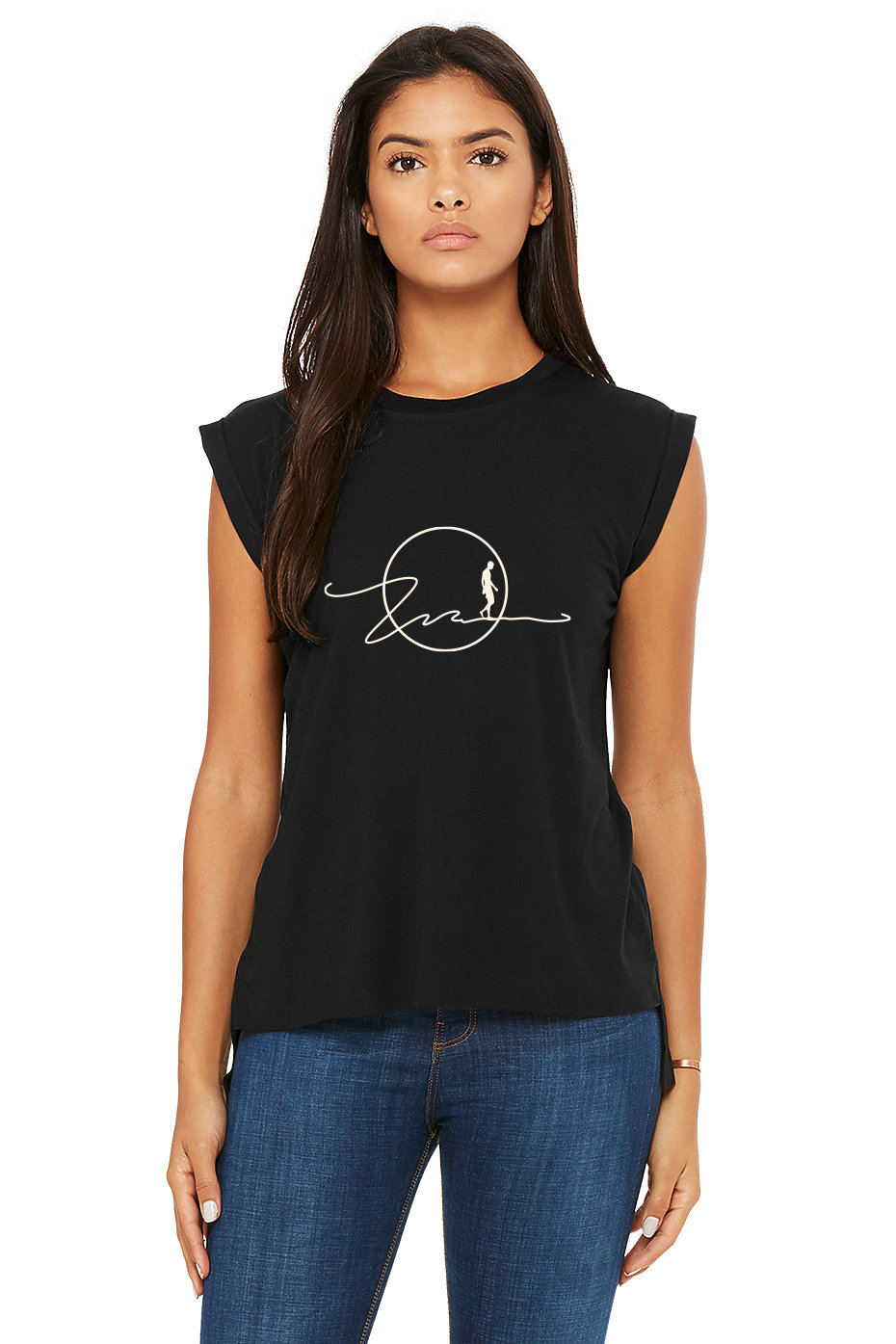 _Prophetic Christian Clothing Brand Streetwear Waterwalker Women's Logo Muscle Tee - Image 8