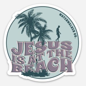 Jesus is at the Beach Vinyl Sticker - Lilac