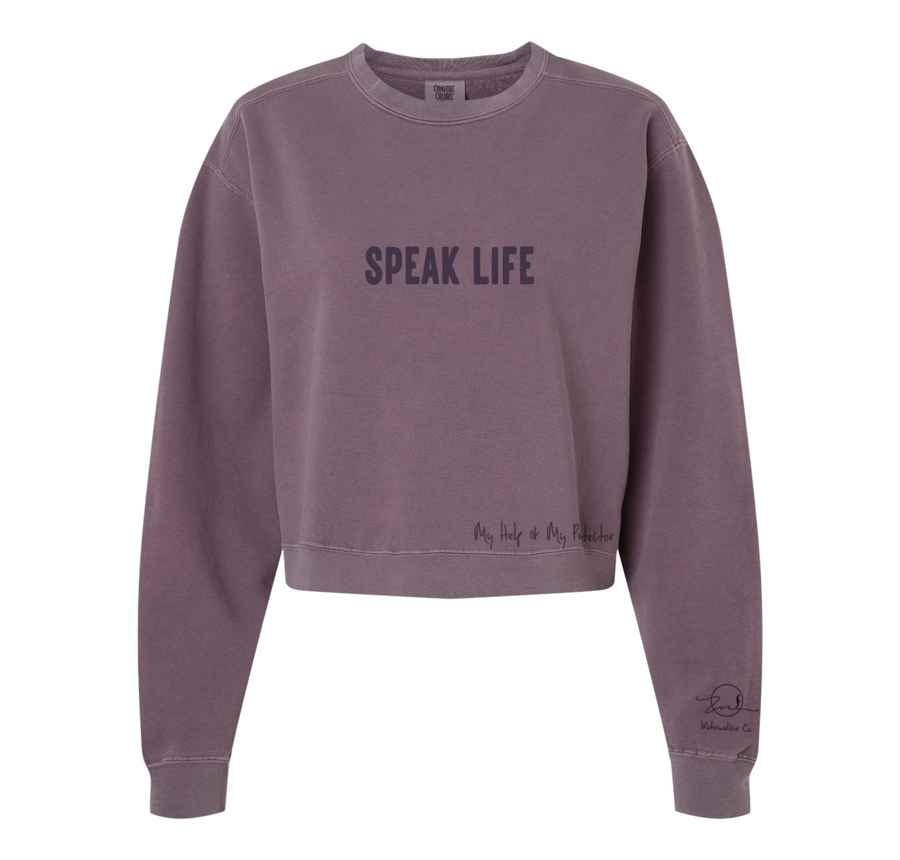 _Prophetic Christian Clothing Brand Streetwear Help | Protector Women's Cropped Crewneck